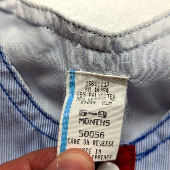 Vintage Romper Baby Boys Size 6-9m Blue Sailboat Applique Nautical - Picture 4 of 4